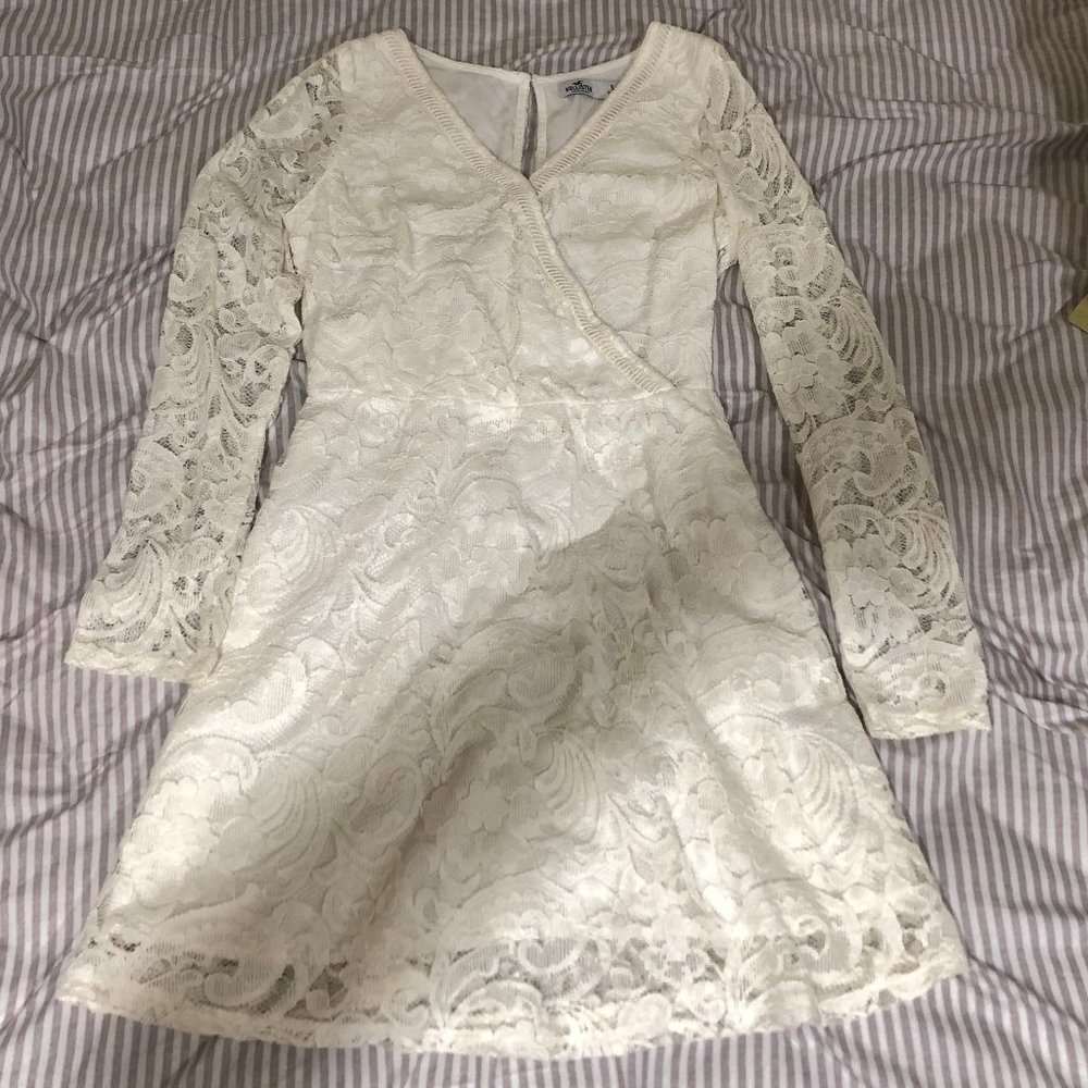 Women's HOLLISTER white/cream lace dress size S